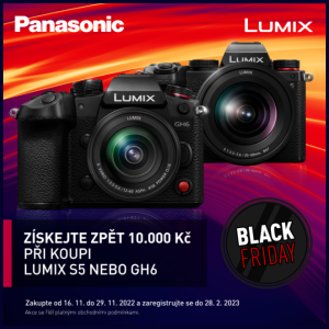 Zimní akce LUMIX BLACK&nbspFRIDAY -&nbspCASH&nbspBACK&nbsp10.000,-&nbspKč (Platí&nbspod 16.11. - 29.11.2022)