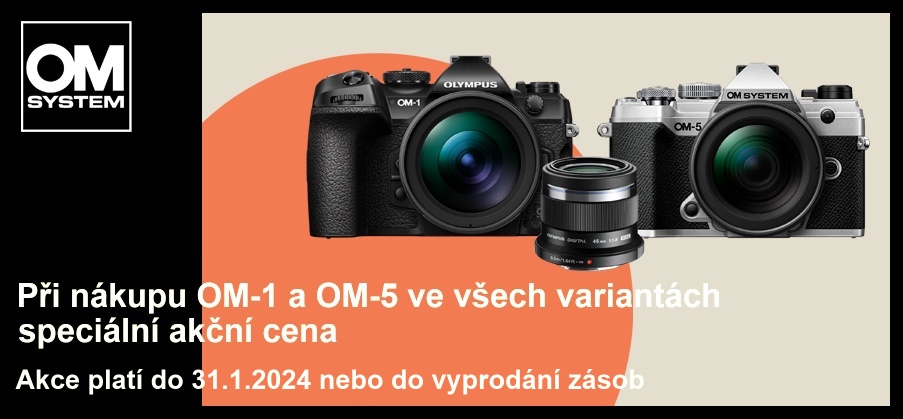 Při nákupu  OM-1 nebo OM-5 speciální akční cena (Platí do 31.1.2024)