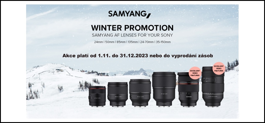 SAMYANG WINTER PROMOTION (Platí od 1.11. - 31.12.2023)