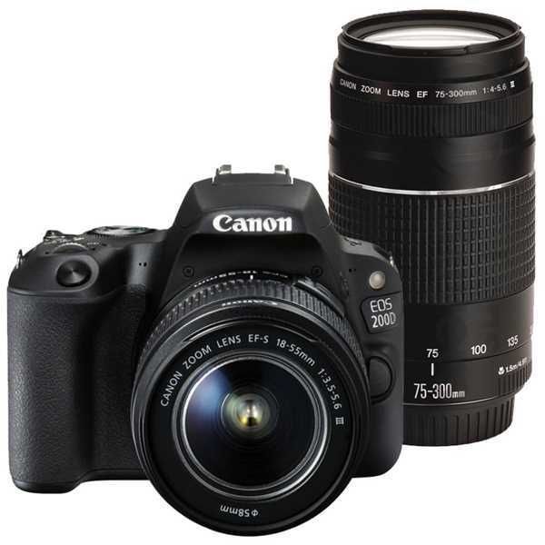 Canon EOS 200D + 18-55mm DC III + 75-300mm DC III