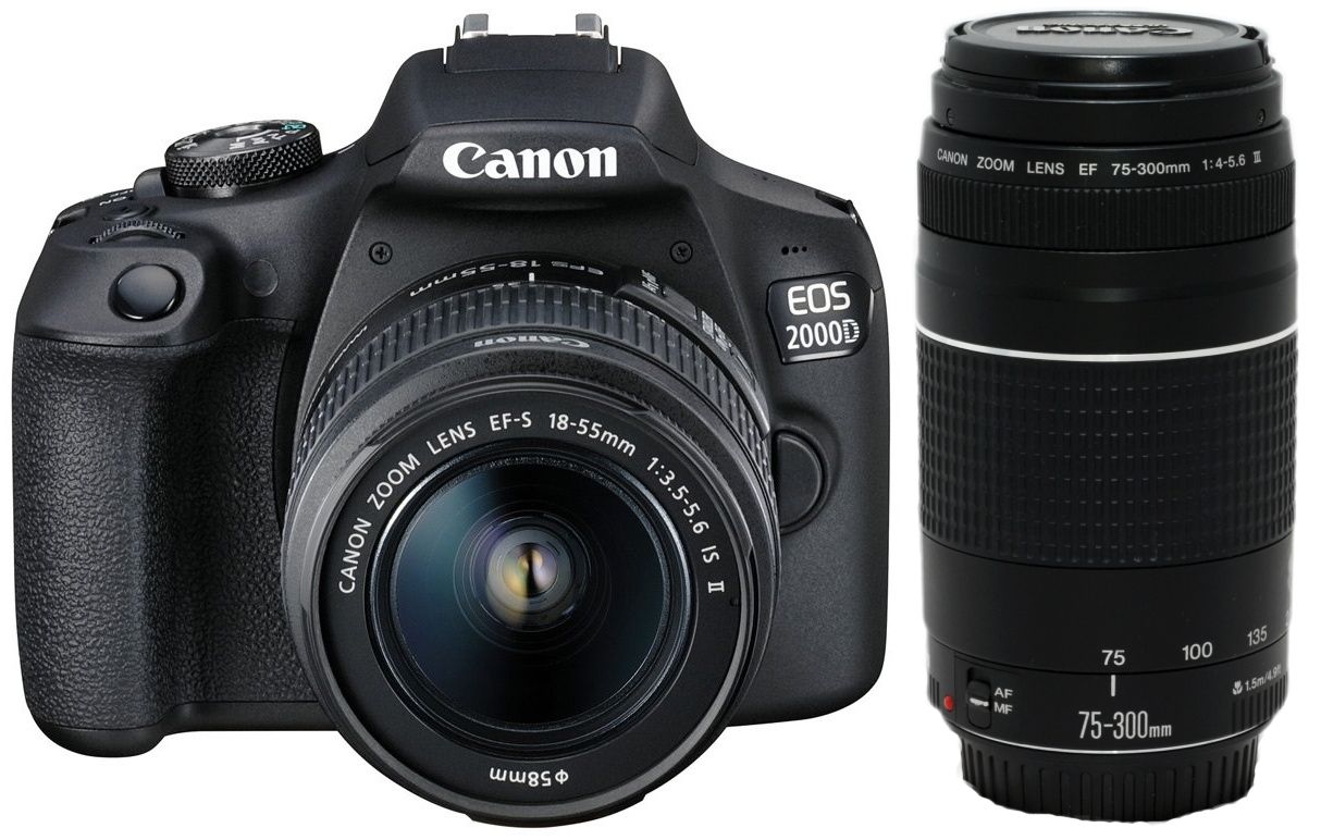 Canon EOS 2000D + 18-55mm IS II + 75-300mm DC III