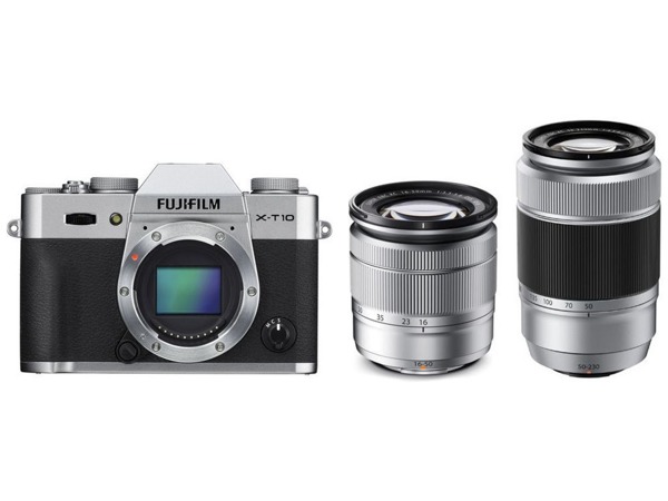 Fujifilm X-T10 + 16-50 mm + 50-230 mm stříbrný