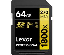 Lexar Pro 1800x SDXC 64GB UHS-II U3(V90) R280/W210 - obrázek