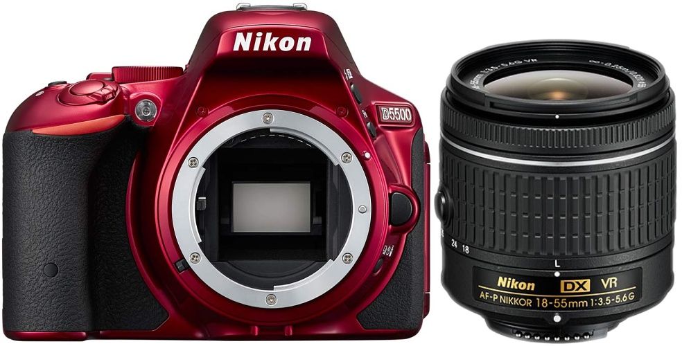 Nikon D5500 + 18-55 mm AF-P VR červený