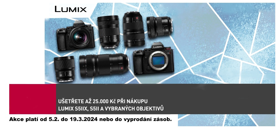 Panasonic LUMIX -  Získej okamžitou slevu až 25.000 Kč (Platí od 5.2. - 19.3.2024)