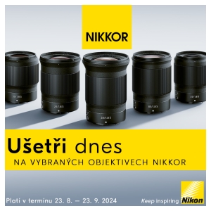 Ušetři s Nikonem - akce na vybrané objektivy (Platí&nbspod&nbsp23.8.&nbspdo&nbsp23.9.2024)
