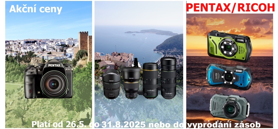 Pentax/Ricoh - akční ceny (Platí&nbspod&nbsp26.5.&nbspdo&nbsp31.8.2025)