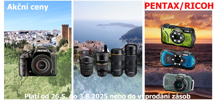 Pentax/Ricoh - akční ceny (Platí od 26.5. do 3.8.2025)