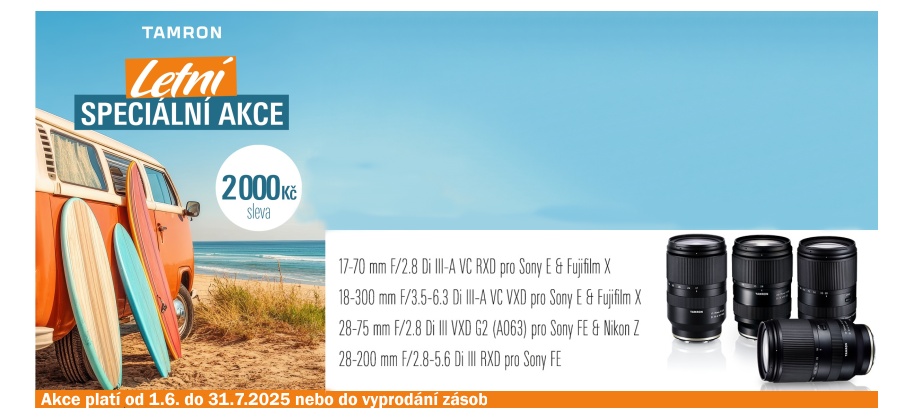 Tamron - Letní speciální akce (Platí od1.6.do 31.7.2025)
