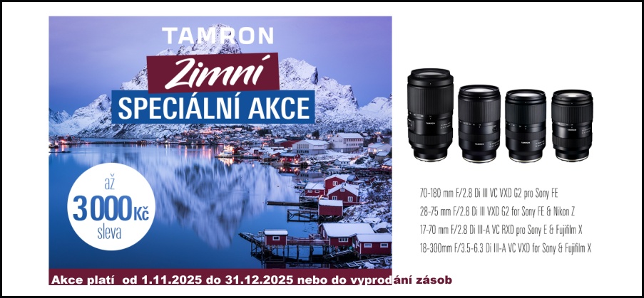 TAMRON - ZIMNÍ SLEVOVÁ AKCE 2025 (Platí od 1.11. do 31.12.2025)