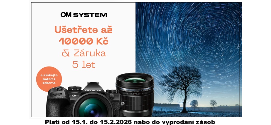 OM SYSTEM Cashback - Bright Nights (Platí od 15.1. do 15.2.2026)