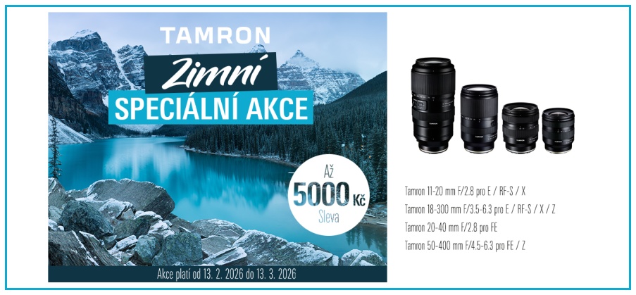 TAMRON - ZIMNÍ SLEVOVÁ AKCE 2026 (Platí od 13.2. do 13.3.2026)