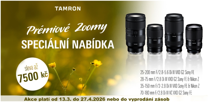 TAMRON - SLEVOVÁ AKCE 2026 PRÉMIOVÉ&nbspZOOMY&nbsp(Platí&nbspod&nbsp13.3.&nbspdo&nbsp27.4.2026)