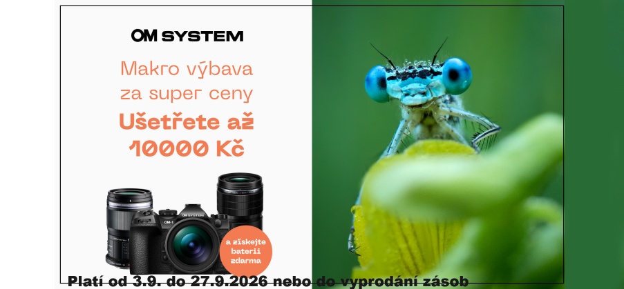 OM SYSTEM - Close-Up Cashback (Platí od 3.9. do 27.9.2026)