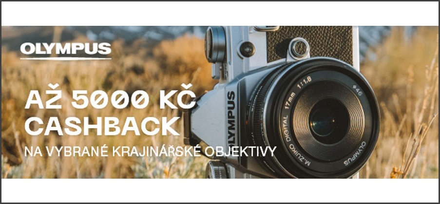 Olympus - Cashback až 5000 Kč na vybrané krajinářské objektivy (5.5.-29.5.2022)