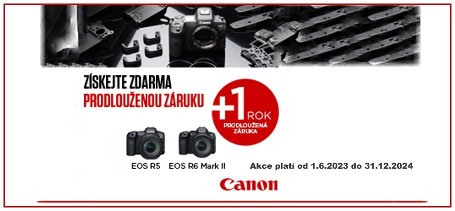 PRODLOUŽENÁ ZÁRUKA na vybrané produkty Canon (Platí&nbspod&nbsp1.6.2023 do 31.12.2024)