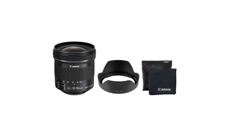 Canon EF-S 10-18mm f/4,5-5,6 IS STM + EW-73C + utěrka