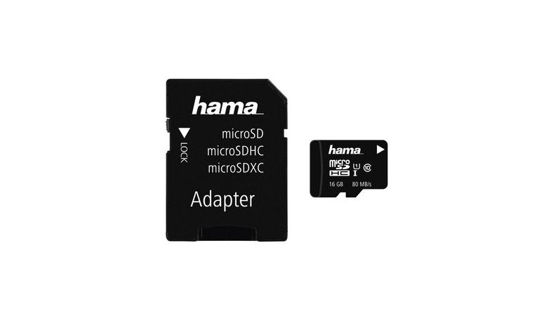 Hama microSDHC 16 GB Class 10 UHS-I 80 MB/s + Adapter/Mobile