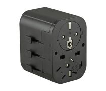 Adaptér Jupio Travel Adapter 2x USB-A 1x USB-C 15.5W uviverzální cestovní - obrázek