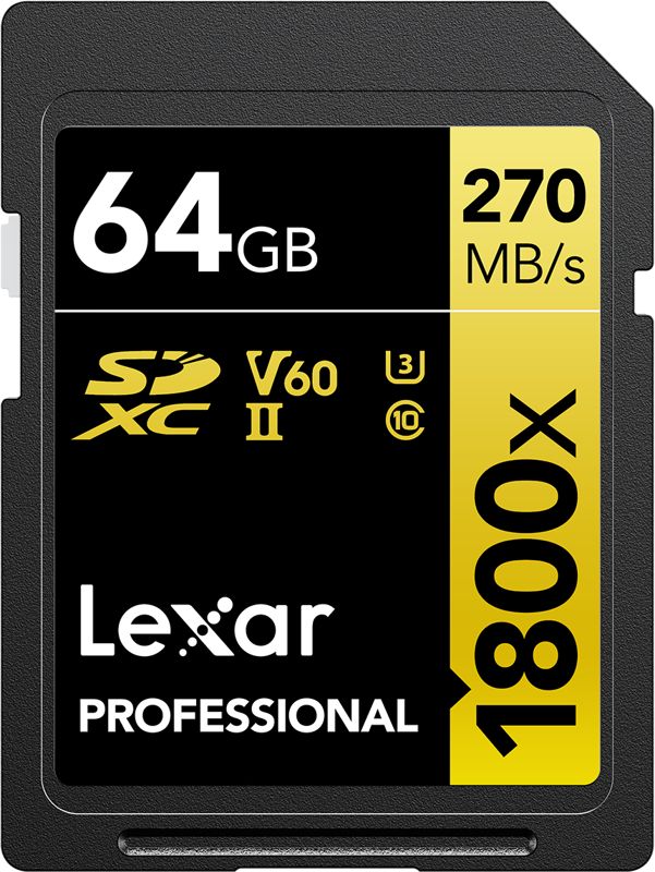 Lexar Pro 1800x SDXC 64GB UHS-II U3(V90) R280/W210