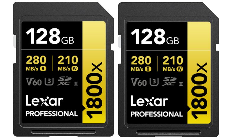 Lexar Pro 1800x SDXC 128GB UHS-II U3 R280/W210 (V60) - 2pack