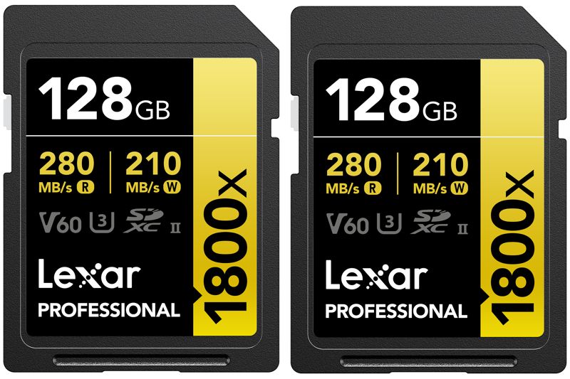 Lexar Pro 1800x SDXC 128GB UHS-II U3 R280/W210 (V60) - 2pack