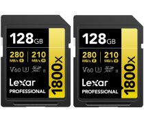 Lexar Pro 1800x SDXC 128GB UHS-II U3 R280/W210 (V60) - 2pack - obrázek