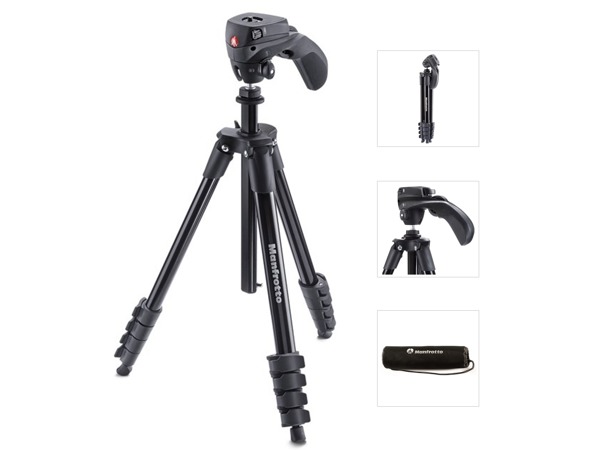 Manfrotto MKCOMPACTACN-BK, stativ řady COMPACT ACTION, černý