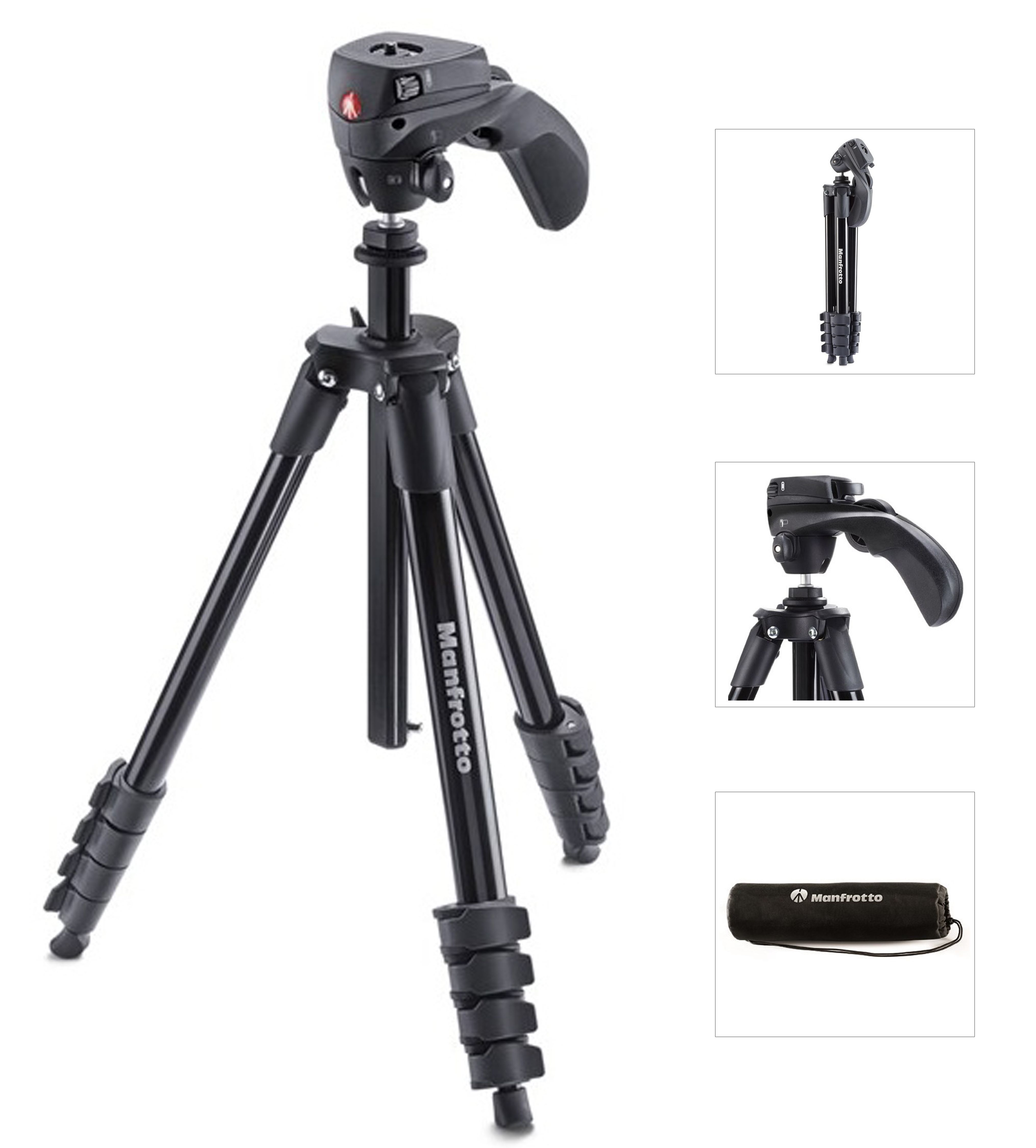 Manfrotto MKCOMPACTACN-BK, stativ řady COMPACT ACTION, černý