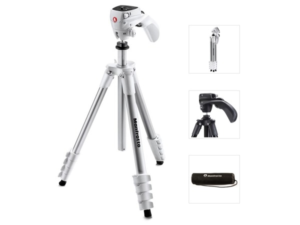Manfrotto MKcompactACN-WH, stativ COMPACT ACTION, bílý