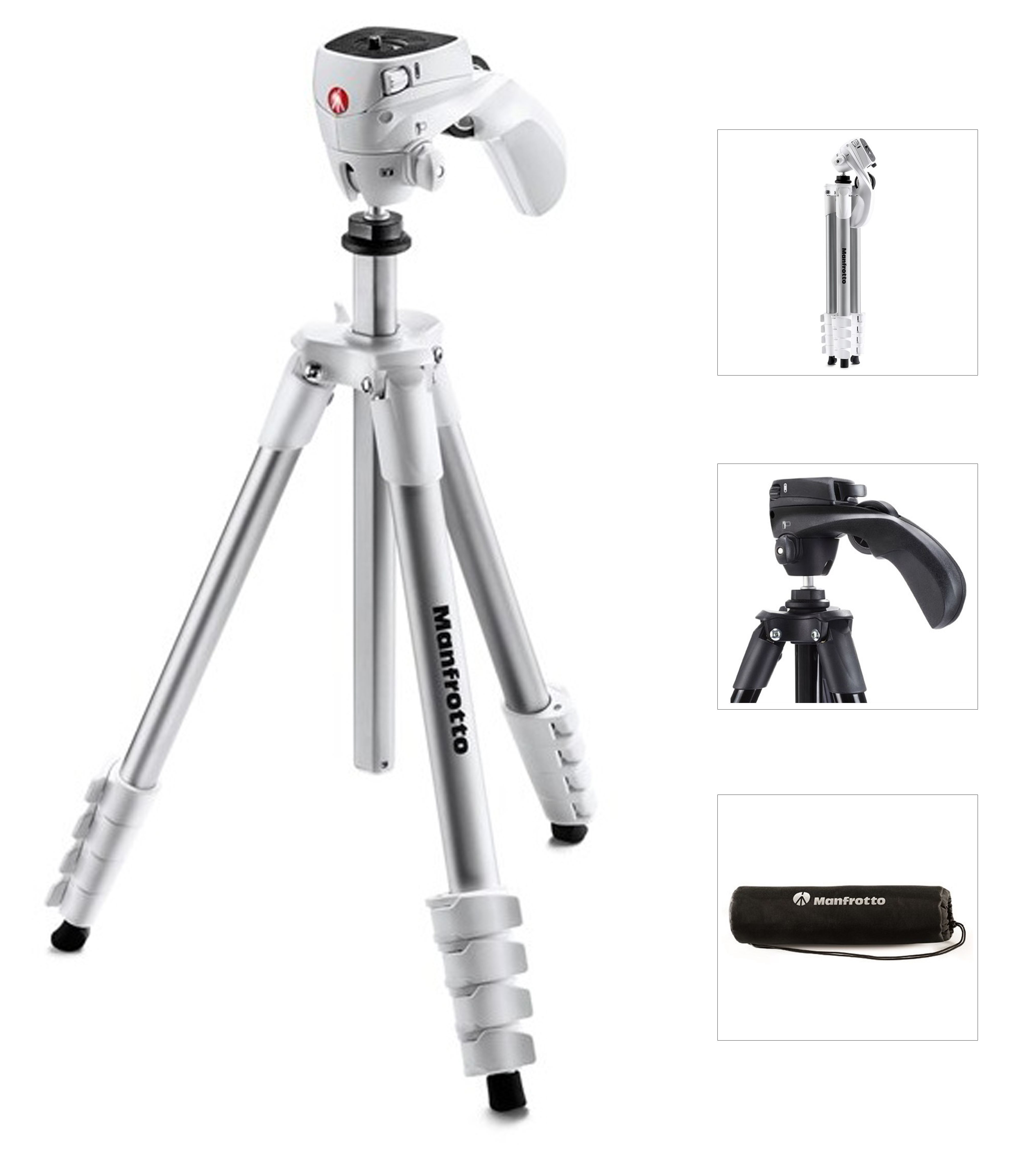 Manfrotto MKcompactACN-WH, stativ COMPACT ACTION, bílý