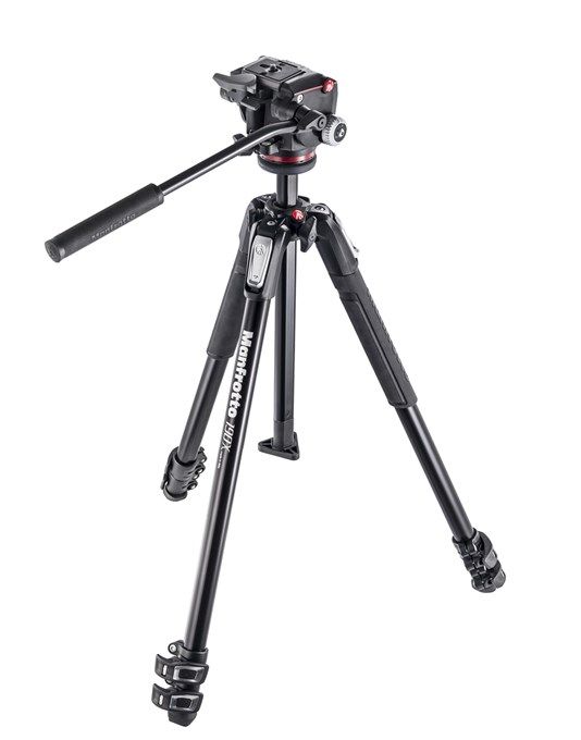 Manfrotto MK190X3-2W, SET stativu řady 190 a dvoucestné video hlavy XPRO-2, hliníkový třísekční