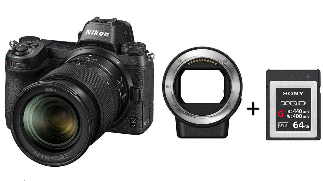 Nikon Z6 + 24-70mm + FTZ adaptér + 64GB XQD