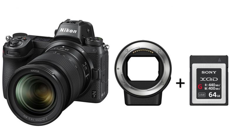 Nikon Z7 + 24-70mm + FTZ adaptér + 64GB XQD