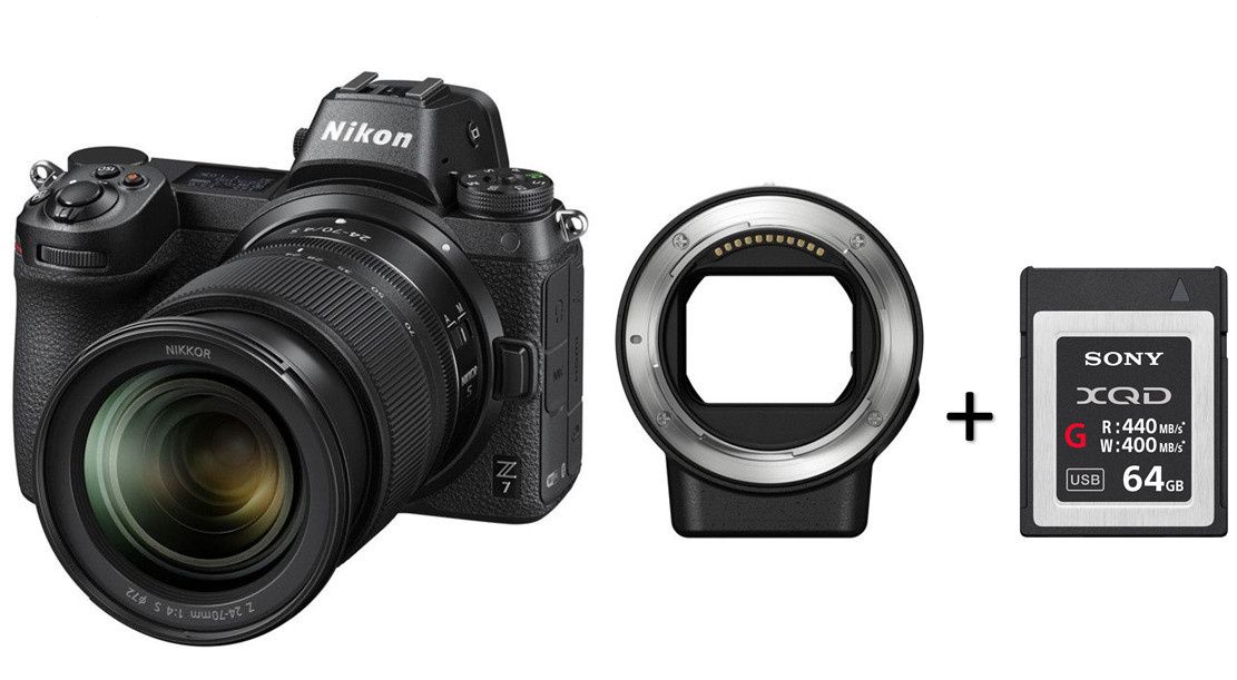 Nikon Z7 + 24-70mm + FTZ adaptér + 64GB XQD