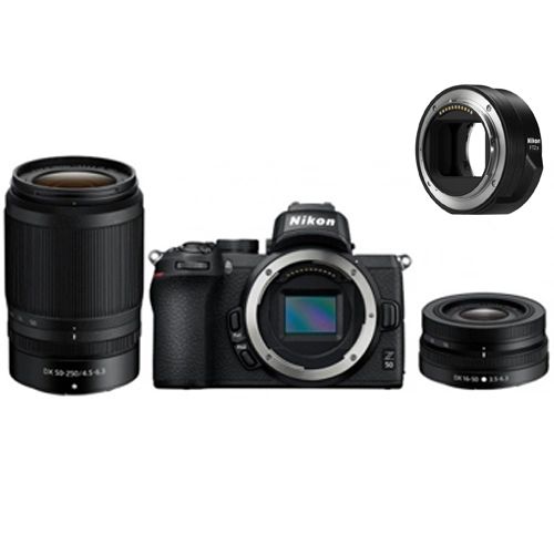 Nikon Z50 + 16-50mm + 50-250mm + FTZ ll adaptér