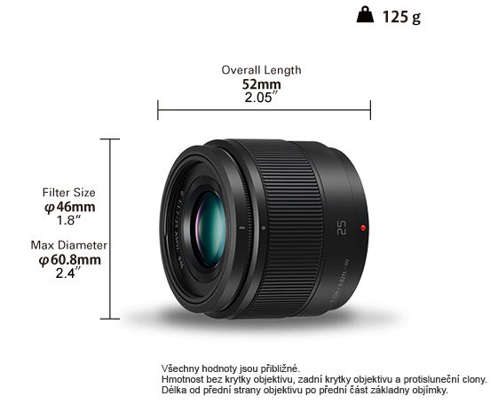 Panasonic Lumix G 25mm f/1,7 ASPH upřesníme balení více info na tel 602703813 