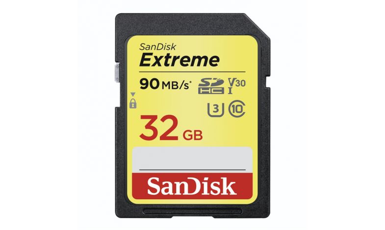 SanDisk Extreme SDHC 32GB 90MB/s Class 10 UHS-I U3 V30