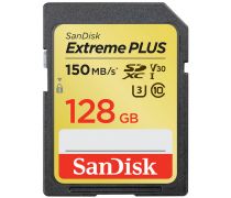 SanDisk Extreme PLUS SDXC 128GB 150MB/s Class 10 UHS-I U3 V30 - obrázek