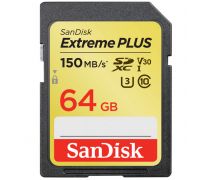 SanDisk Extreme Plus SDXC 64GB 150MB/s Class 10 UHS-I U3 V30 - obrázek