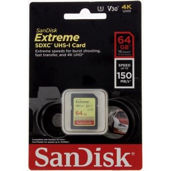 SanDisk Extreme SDXC 64GB 170MB/s C10 V30 UHS-I U3 