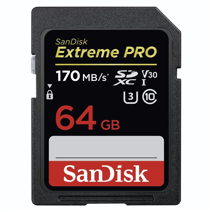 SanDisk Extreme Pro SDXC 64GB 170MB/s C10 V30 UHS-I U3