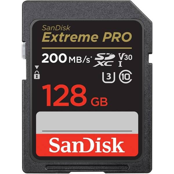 SanDisk Extreme Pro SDXC 128GB 200MB/s C10 V30 UHS-I U3